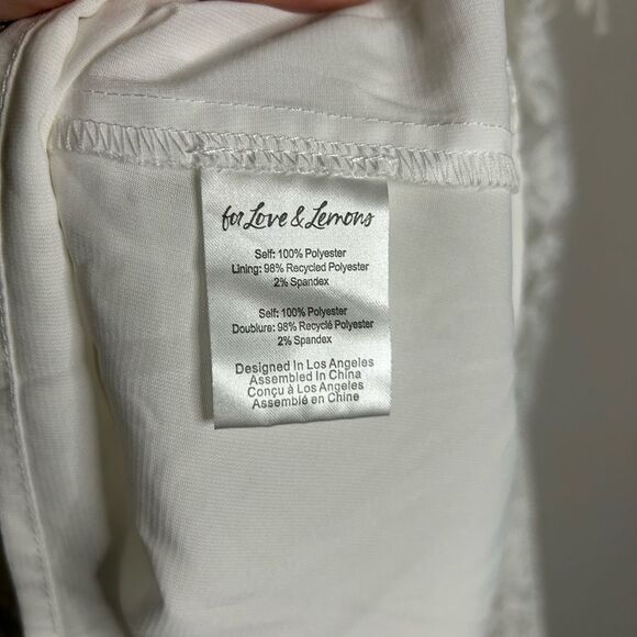 For Love And Lemons Frances Puff Sleeve Mini Dress in White - Picture 15 of 16